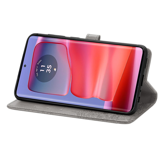 Flip case for Motorola Edge 50 Pro, Mandala, grey