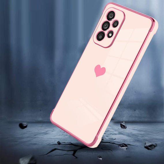 Case for Samsung Galaxy A52/A52S, Electro heart, pink rose gold