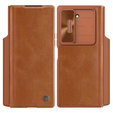 NILLKIN flip case for Samsung Galaxy Z Fold6 5G, CamShield Qin Pro, leather, brown
