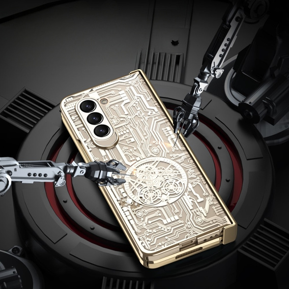 Case for Samsung Galaxy Z Fold 5 5G, Mechanical Legend, gold