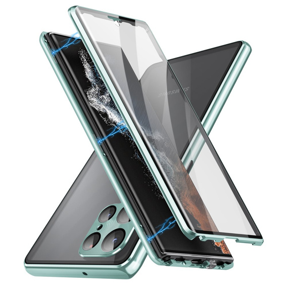 Case for Samsung Galaxy S24 Ultra, Magnetic Dual Glass, green