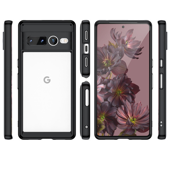 Case for Google Pixel 7 Pro 5G, Fusion Hybrid, with camera protection, transparent / black
