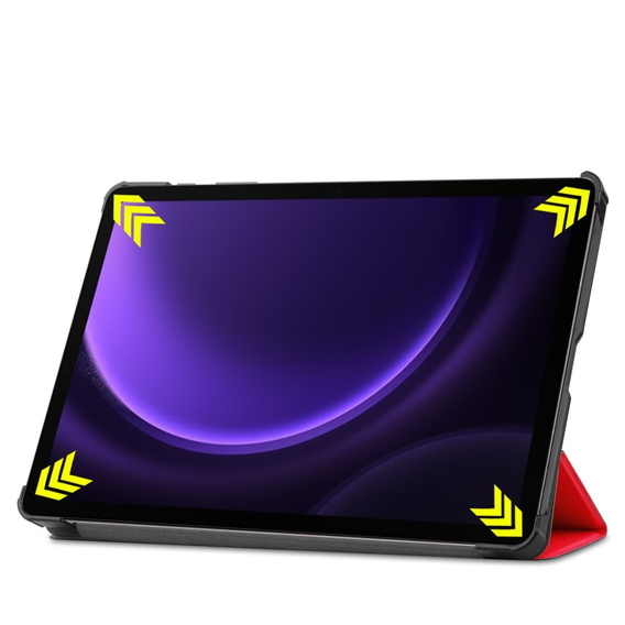 Case for Samsung Galaxy Tab S9 FE, Tri-fold, red