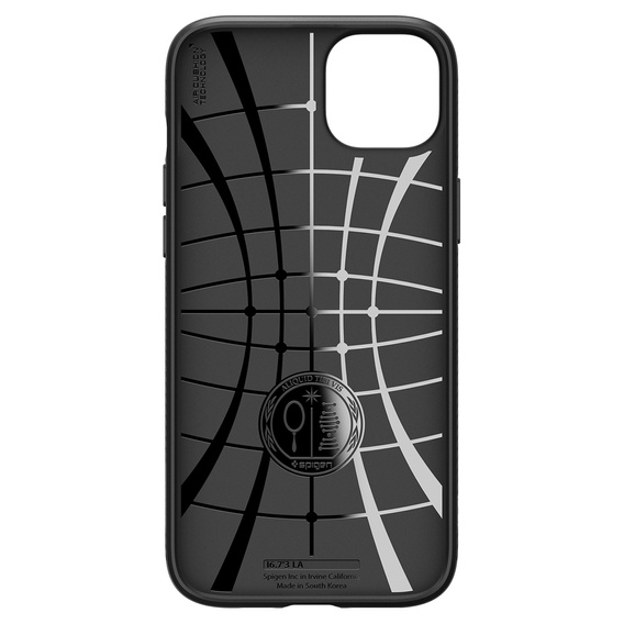 Spigen case for iPhone 15, Liquid Air, black + 9H Tempered Glass