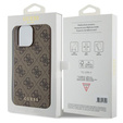 GUESS Case for iPhone 15 Pro Max, 4G Metal Gold Logo, brown
