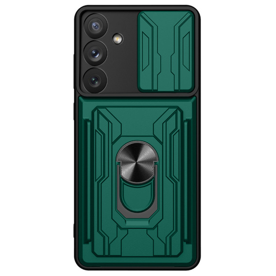 Armored case for Samsung Galaxy A54 5G, Camera Slide Card Slot, green