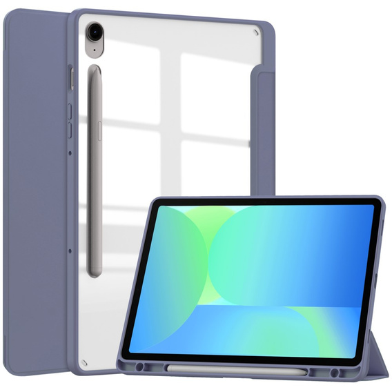 Case for Samsung Galaxy Tab S10 FE+ Plus, Smartcase Hybrid, with stylus space, purple