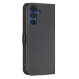 Flip case for Samsung Galaxy A15, BINFEN Wallet, black + 9H glass