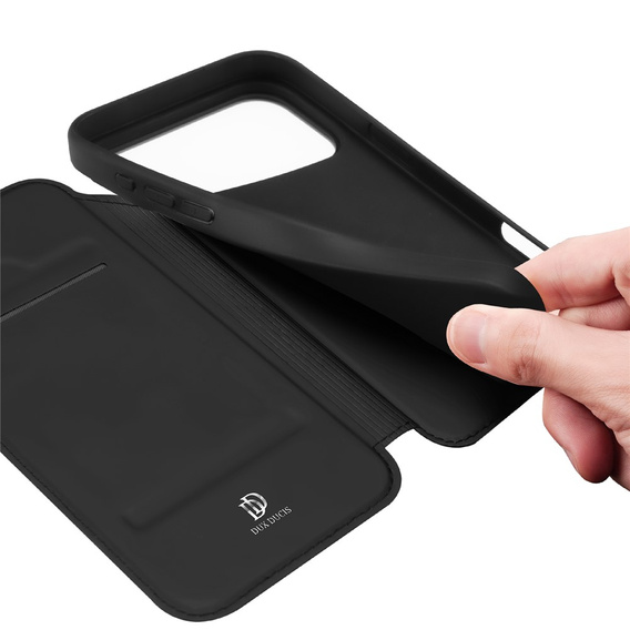 Dux Ducis case for iPhone 17 Pro, Skin Pro, with flap, with card slot, black