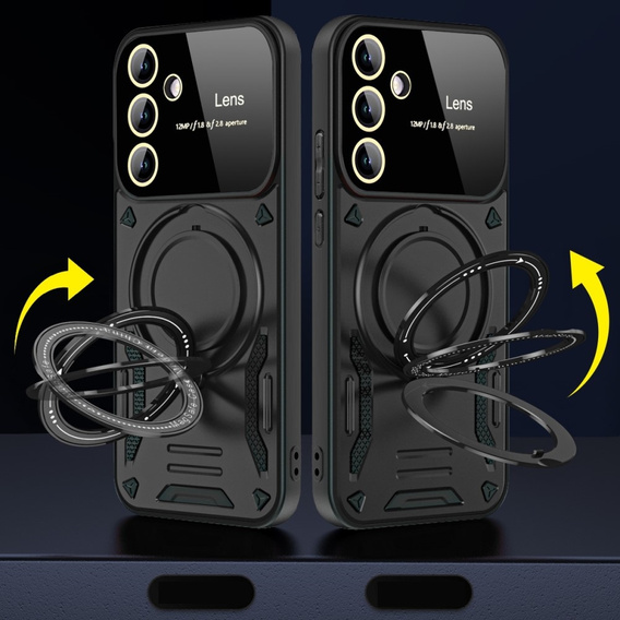 Armored Case for Samsung Galaxy A55 5G, Magnetic Ring, black