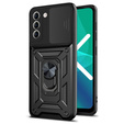 Armored case for Samsung Galaxy S21 FE, armored Slide Ring, black + 9H glass