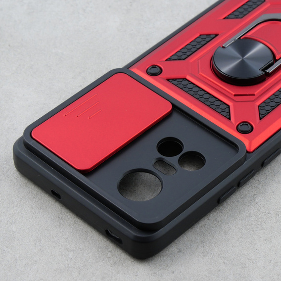 Case for Oppo Reno 10 / 10 Pro, CamShield Slide, red