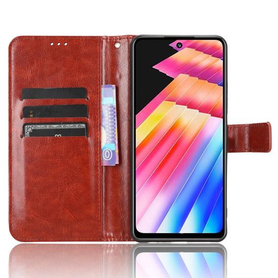 Flip case for Infinix Hot 30i, Crazy Horse Wallet, brown