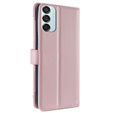Flip case for Samsung Galaxy M15 5G, Wallet Zipper Pocket, pink