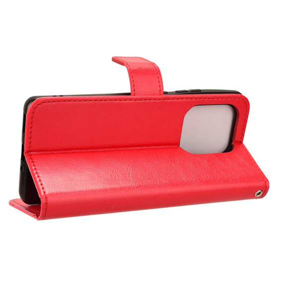 Flip case for Motorola Edge 50 Ultra, Crazy Horse Wallet, red