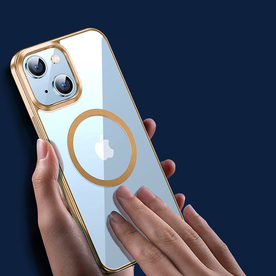 Case for iPhone 14 Plus, ERBORD Hybrid MagSafe Case, gold