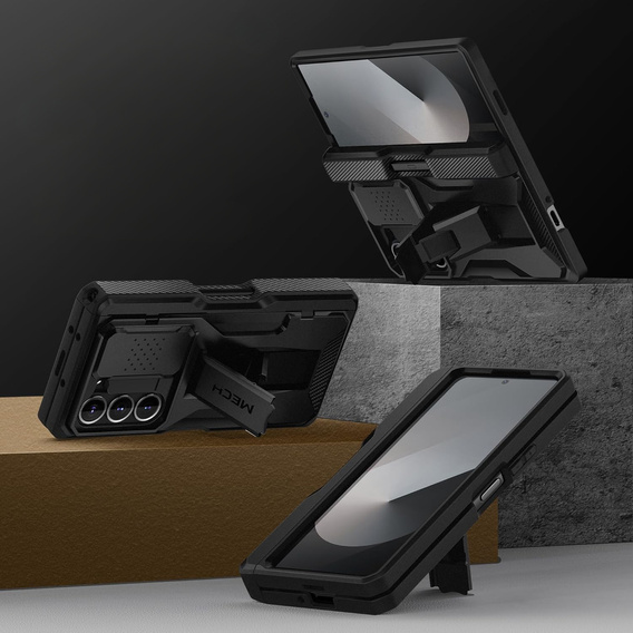 Case for Samsung Galaxy Z Fold6 5G, Tongate MECH Series with stand, black
