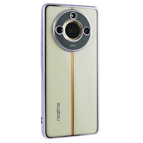 The case for Realme 11 Pro 5G / Pro+ 5G, Electroplating Frame, transparent / purple