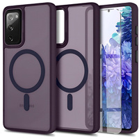 Case for Samsung Galaxy S20 FE, for MagSafe, ERBORD Matt Case, dark purple + Screen Glass