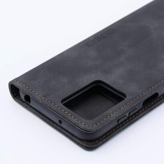 Case for Motorola Moto G53, ERBORD Vintage, wallet with flap, black