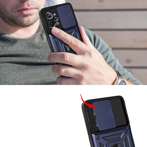 Case for Realme C31, CamShield Slide, dark blue