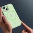 Case for iPhone 15, for MagSafe, ERBORD Matt Case, green + Screen Glass