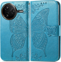 Flip case for Xiaomi Poco F7 Pro, Butterfly, blue