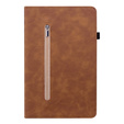 Case for Lenovo Tab P11 Pro Gen 2, Wallet Pen Slot, brown