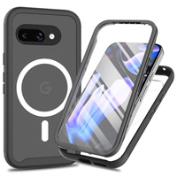 Case for Google Pixel 9a, Shockproof, with screen film, for MagSafe, black