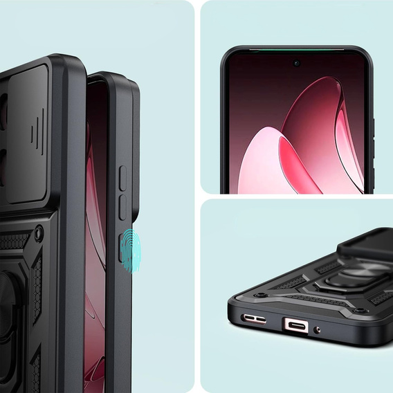Case for Oppo Reno 13 Pro, CamShield Slide, black