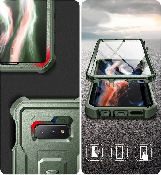 Armored case for Samsung Galaxy S10e, Dexnor Full Body, green