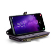 Case CASEME for Samsung Galaxy S24 FE, RFID Leather Wallet, with shoulder strap, purple