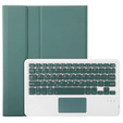Case + keyboard Samsung Galaxy Tab S9, Leather Pen Slot TouchPad, dark green