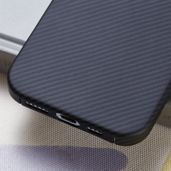 Case for iPhone 16 Pro, Aramid Fiber Cover, black