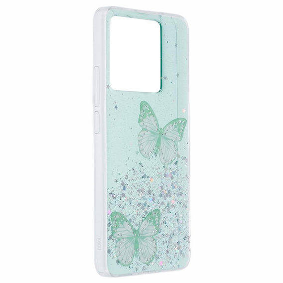Case for Xiaomi 13T / 13T Pro / Redmi K60 Ultra, Glitter Butterfly, green