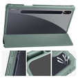 Case for Samsung Galaxy Tab S7 Plus / Tab S7 FE, Smartcase Hybrid, with stylus space, green