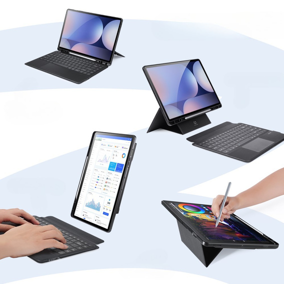 Keyboard case for Samsung Galaxy Tab S8 Ultra / S9 Ultra / S10 Ultra, Dux Ducis DK Series, black