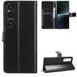 Flip case for Sony Xperia 1 V, Crazy Horse Wallet, black