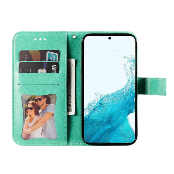 Flip case for Samsung Galaxy A54 5G, Mandala Flower, green
