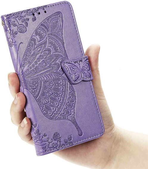 Flap case for Oppo Reno 14, Butterfly, wallet, purple