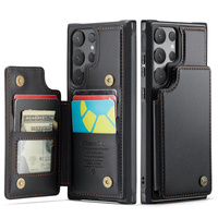 CASEME flip case for Samsung Galaxy S25 Ultra, Litchi Wallet, black