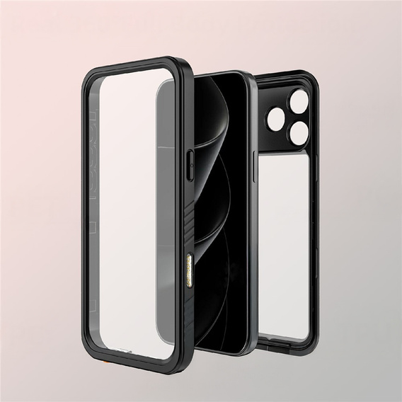 Case for iPhone 17 Pro Max, IP68 waterproof Redpepper, black