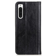 Case for Sony Xperia 10 V, Wallet Litchi Leather, black