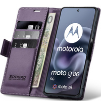 ERBORD Glossy Litchi wallet with flap for Motorola Moto G86 5G / G86 Power 5G
