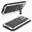 Case for iPhone 15, R-JUST, armoured, silver / black