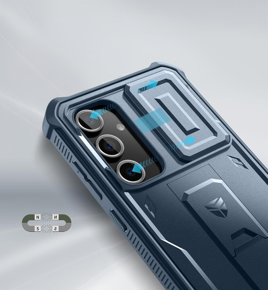 Armored case for Samsung Galaxy S24 FE, Dexnor Full Body (Two Frames), dark blue