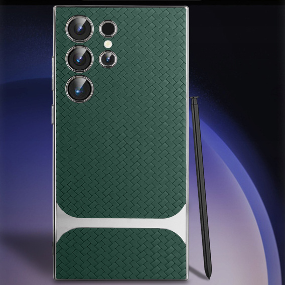 Case for Samsung Galaxy S23 Ultra, GKK Woven Leather, green