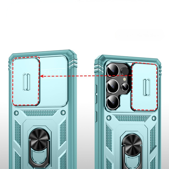 Case for Samsung Galaxy S25 Ultra, KickStand Camera Lens, blue