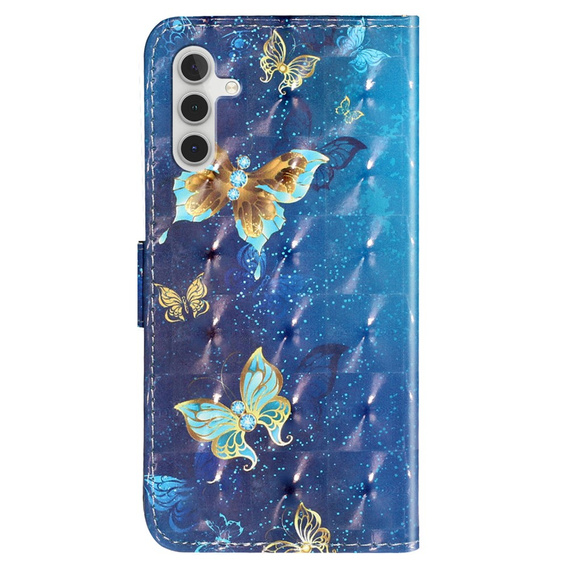 Flip case for Samsung Galaxy A35 5G, Wallet, Butterflies blue