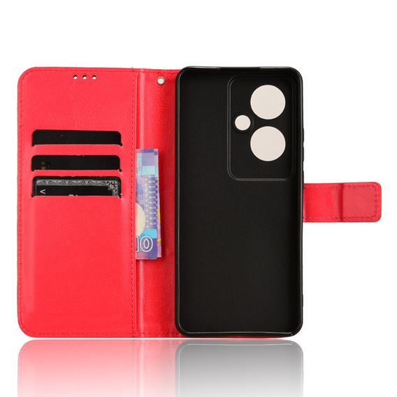 Flip case for Oppo Reno 11F 5G, Crazy Horse Wallet, red